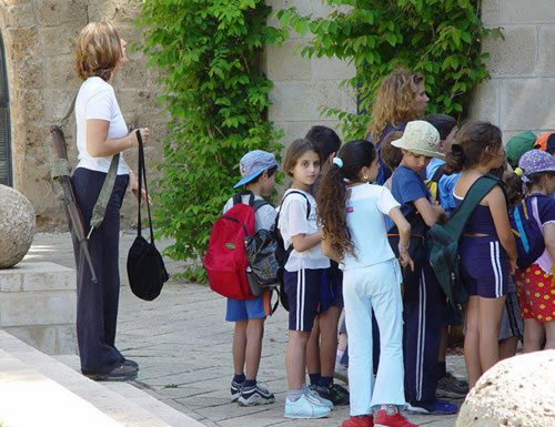 Israeli School Kids with Armed Teacher